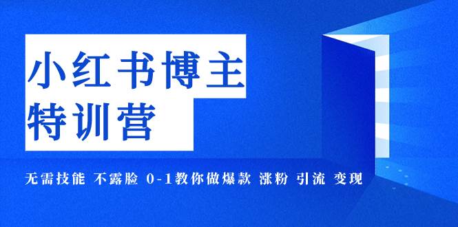 小红书博主爆款特训营-11期 无需技能 不露脸 0-1教你做爆款 涨粉 引流 变现-飞秋社