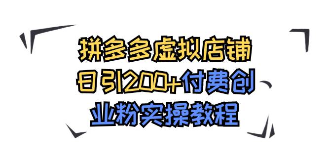 拼多多虚拟店铺日引200+付费创业粉实操教程-飞秋社