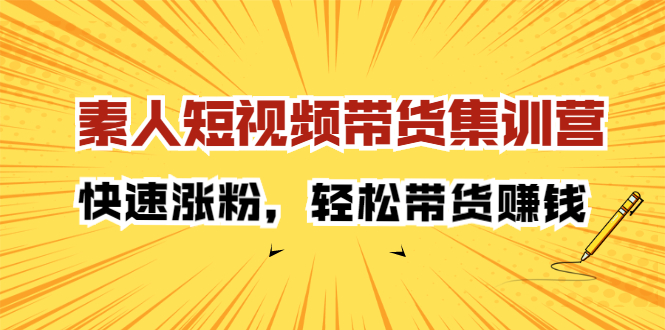 素人短视频带货集训营：快速涨粉，轻松带货赚钱-飞秋社