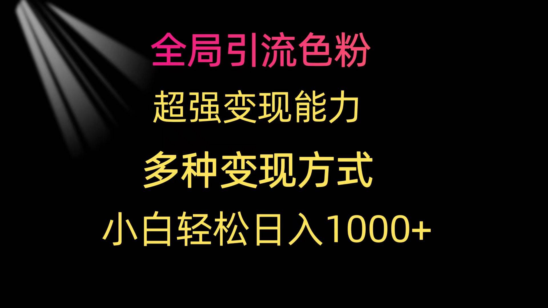 全局引流色粉 超强变现能力 多种变现方式 小白轻松日入1000+-飞秋社