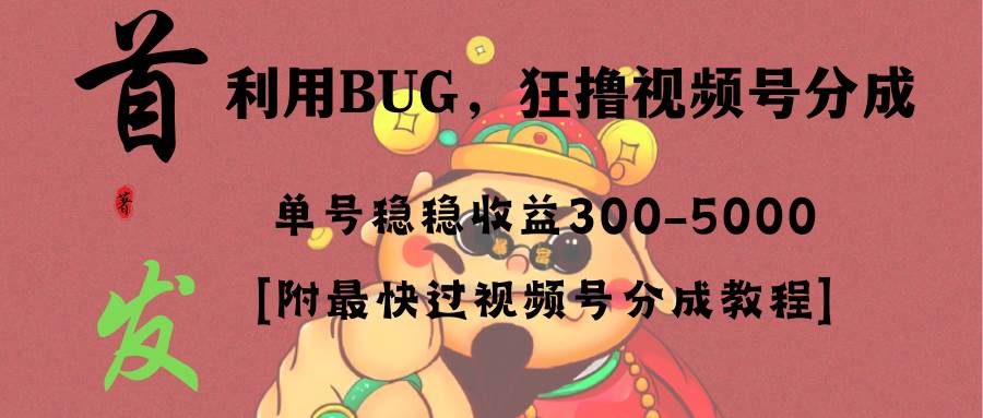 全网独家首发，视频号BUG，超短期项目，单号每日净收益300-5000！-飞秋社