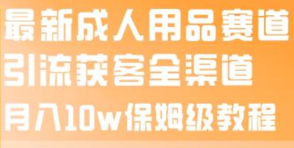 最新成人用品赛道引流获客全渠道，月入10w保姆级教程-飞秋社