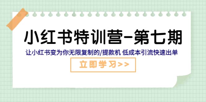 小红书特训营-第七期 让小红书变为你无限复制的/提款机 低成本引流快速出单-飞秋社