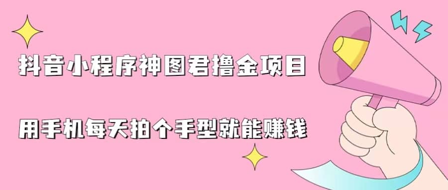 抖音小程序神图君撸金项目，用手机每天拍个手型挂载一下小程序就能赚钱-飞秋社