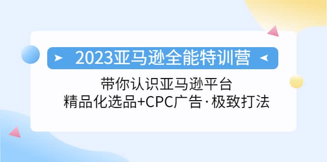 2023亚马逊全能特训营：玩转亚马逊平台+精品化·选品+CPC广告·极致打法-飞秋社