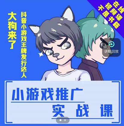 大狗来了：小游戏推广实战课，带你搭建一个游戏推广变现账号-飞秋社