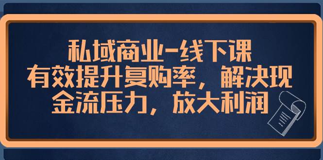 私域商业-线下课，有效提升复购率，解决现金流压力，放大利润-飞秋社