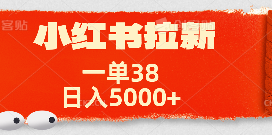 小红书拉新项目，一单38元！日入5000+【揭秘】-飞秋社