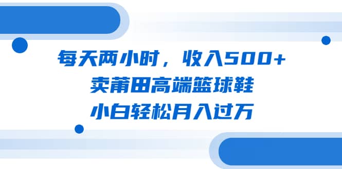 每天两小时，收入500+，卖莆田高端篮球鞋，小白轻松月入过万（教程+素材）-飞秋社