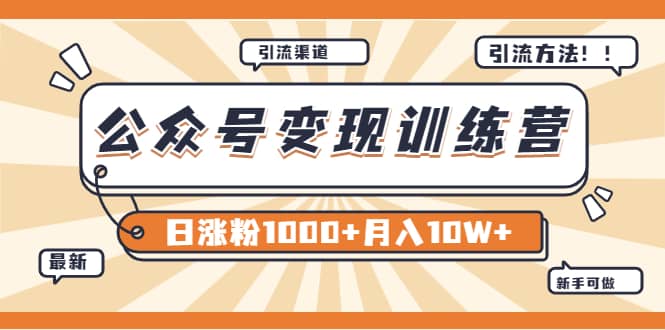 【某公众号变现营第二期】0成本日涨粉1000+让你月赚10W+（8月24号更新）-飞秋社