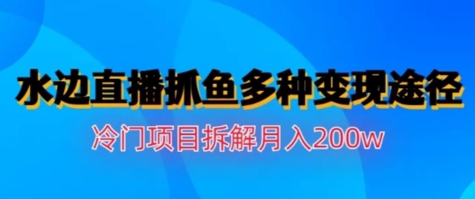 水边直播抓鱼，多种变现途径冷门项目，月入200w拆解【揭秘】-飞秋社