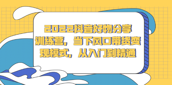 2022抖音好物分享训练营，当下风口带货变现模式，从入门到精通-飞秋社