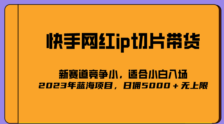 2023爆火的快手网红IP切片，号称日佣5000＋的蓝海项目，二驴的独家授权-飞秋社