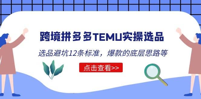 跨境拼多多TEMU实操选品运营方法，选品避坑12条标准，爆款的底层思路等-飞秋社