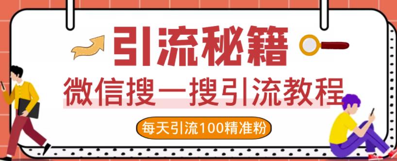 微信搜一搜引流教程，每天引流100精准粉-飞秋社