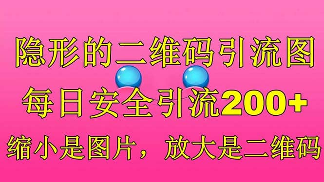 隐形的二维码引流图，缩小是图片，放大是二维码，每日安全引流200+-飞秋社