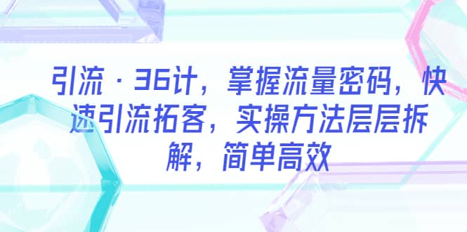 引流·36计，掌握流量密码，快速引流拓客，实操方法层层拆解，简单高效-飞秋社