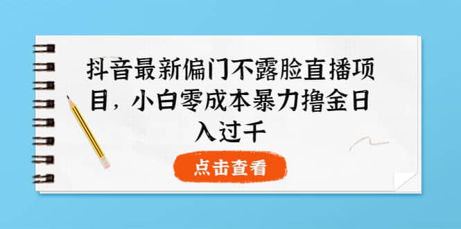 抖音最新偏门不露脸直播项目，小白零成本暴力撸金日入1000+-飞秋社