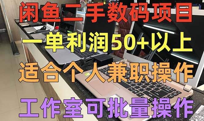 闲鱼二手数码项目，个人副业低保收入，工作室批量放大操作-飞秋社