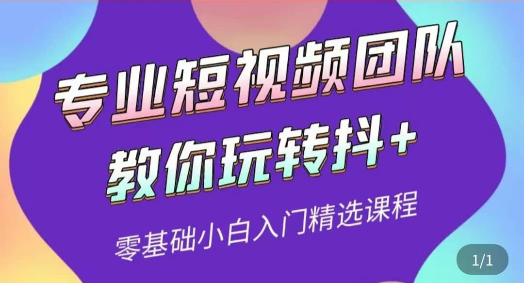 专业短视频团队教你玩转抖+0基础小白入门精选课程（价值399元）-飞秋社