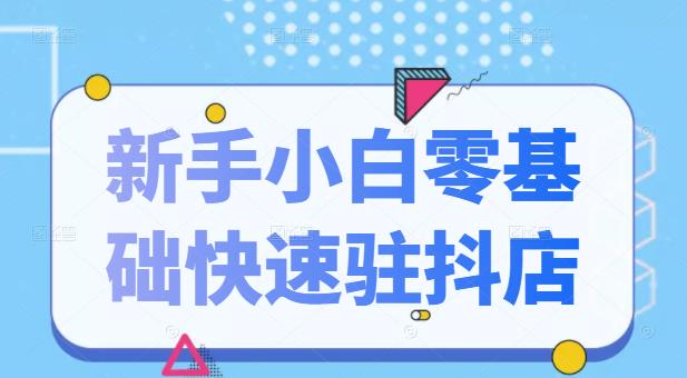 抖音小店新手小白零基础快速入驻抖店100%开通（全套11节课程）-飞秋社