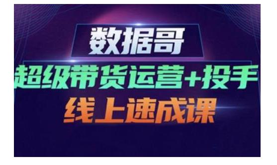 数据哥·超级带货运营+投手线上速成课，快速提升运营和熟悉学会投手技巧-飞秋社