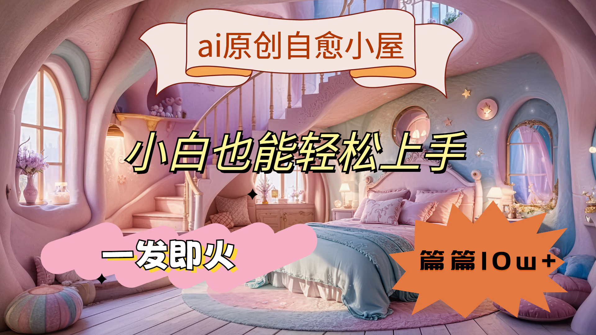 ai原创治愈小屋，小白也能轻松上手，一发即火，篇篇10w+-飞秋社