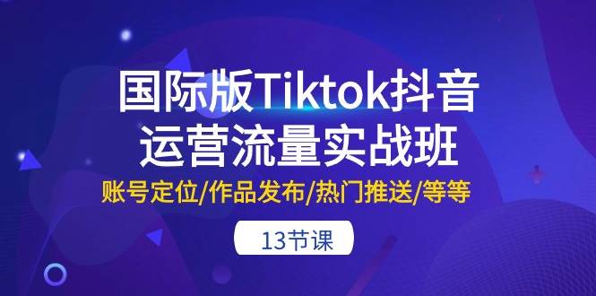 国际版Tiktok抖音运营流量实战班：账号定位/作品发布/热门推送/等等-13节-飞秋社