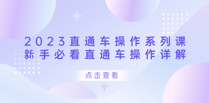 2023直通车操作 系列课，新手必看直通车操作详解-飞秋社