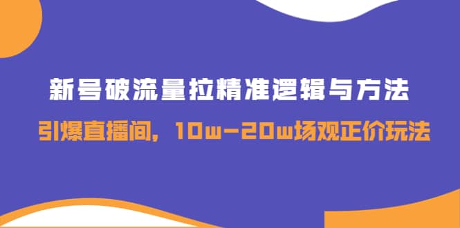 新号破流量拉精准逻辑与方法，引爆直播间，10w-20w场观正价玩法-飞秋社