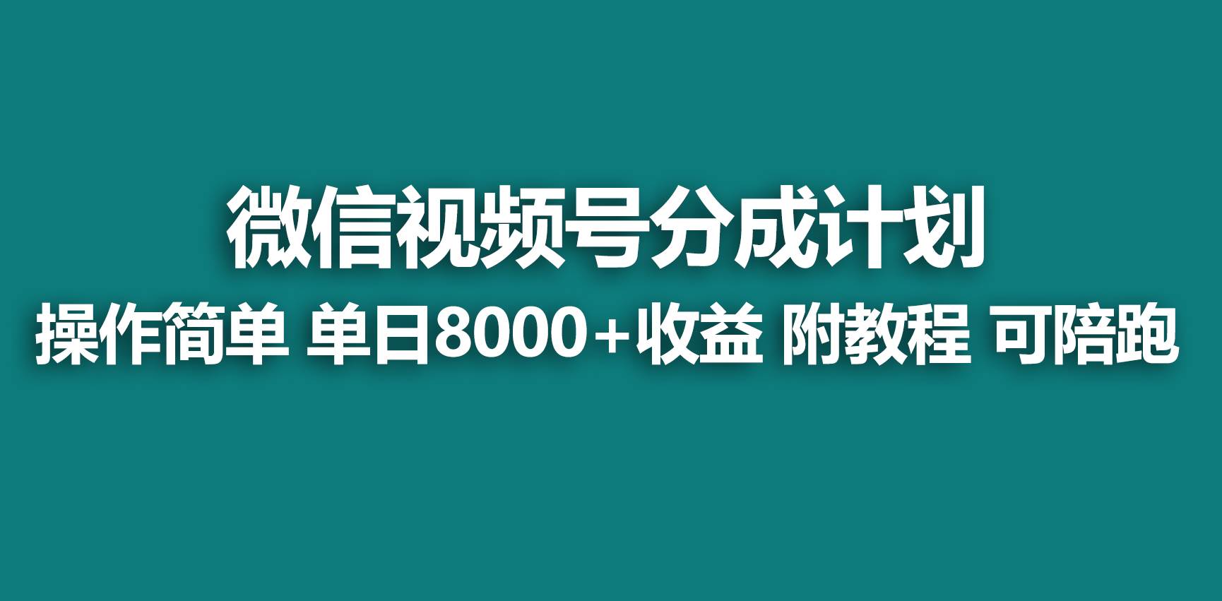 【蓝海项目】视频号分成计划，快速开通收益，单天爆单8000+，送玩法教程-飞秋社