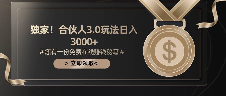 游戏合伙人3.0，日入3000+，无限扩大的蓝海项目-飞秋社