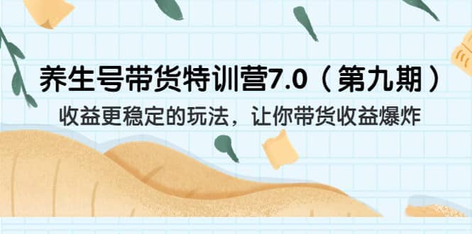 养生号带货特训营7.0（第九期）收益更稳定的玩法 让你带货收益爆炸（11节）-飞秋社