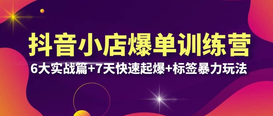 抖音小店爆单训练营VIP线下课：6大实战篇+7天快速起爆+标签暴力玩法(32节)-飞秋社