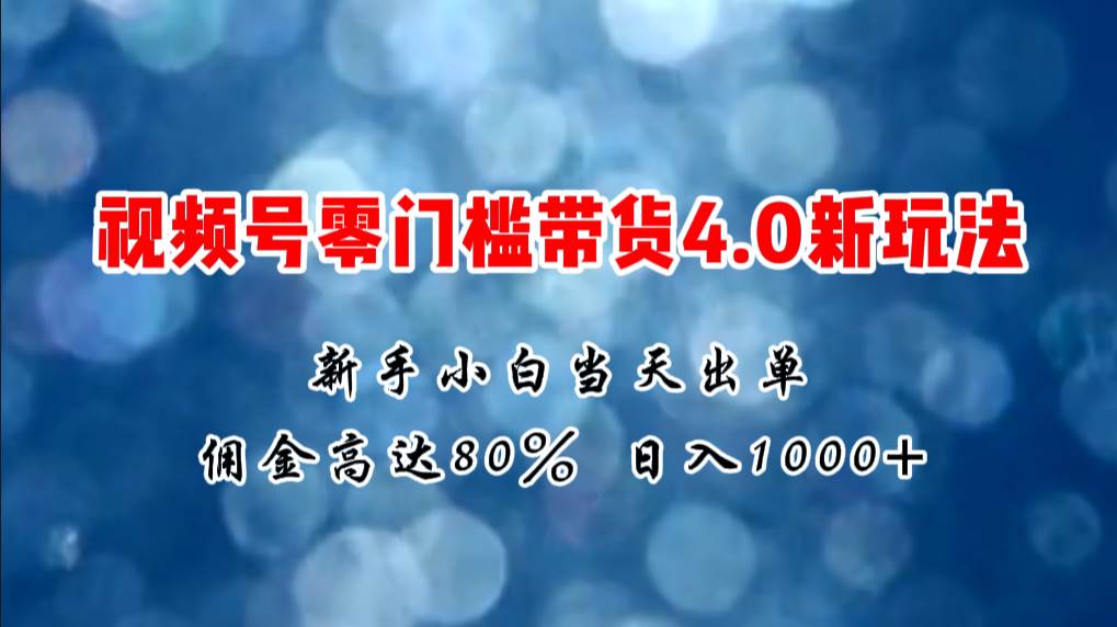 微信视频号零门槛带货4.0新玩法，新手小白当天见收益，日入1000+-飞秋社