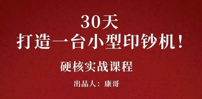 康哥30天打造一台小型印钞机：躺赚30万的项目完整复盘（视频教程）-飞秋社