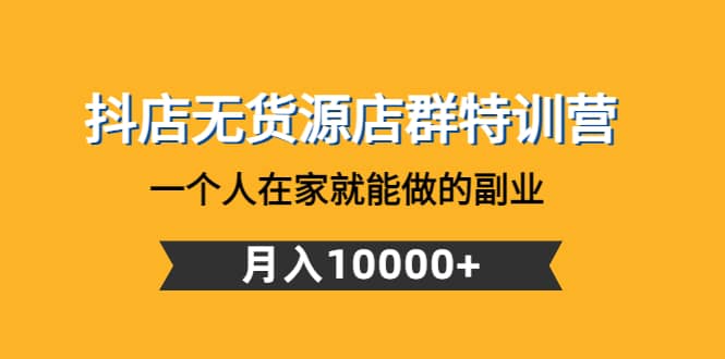 抖店无货源店群特训营：一个人在家就能做的副业-飞秋社