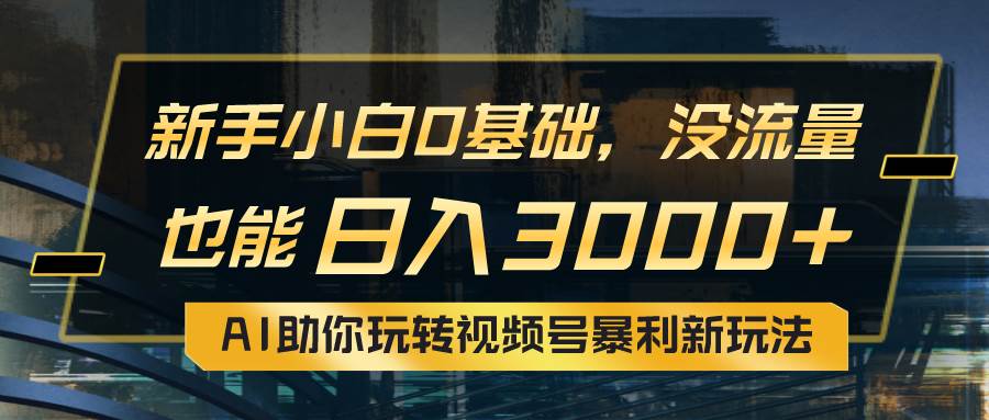 小白0基础，没流量也能日入3000+：AI助你玩转视频号暴利新玩法-飞秋社