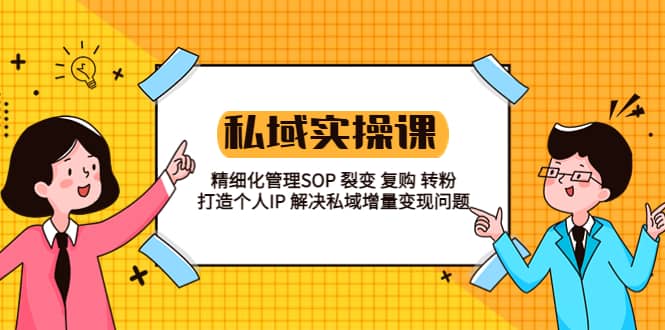 私域实战课程：精细化管理SOP 裂变 复购 转粉 打造个人IP 私域增量变现问题-飞秋社