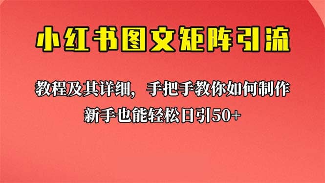 新手也能日引50+的【小红书图文矩阵引流法】！超详细理论+实操的课程-飞秋社