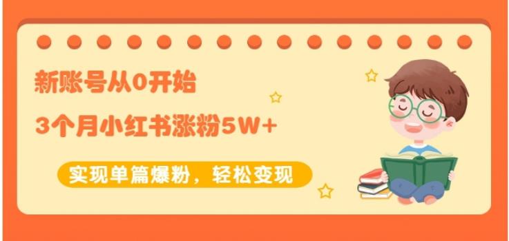 新账号从0开始3个月小红书涨粉5W+实现单篇爆粉，轻松变现（干货）-飞秋社