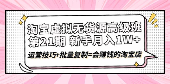 淘宝虚拟无货源高级班【第21期】运营技巧+批量复制=会赚钱的淘宝店-飞秋社