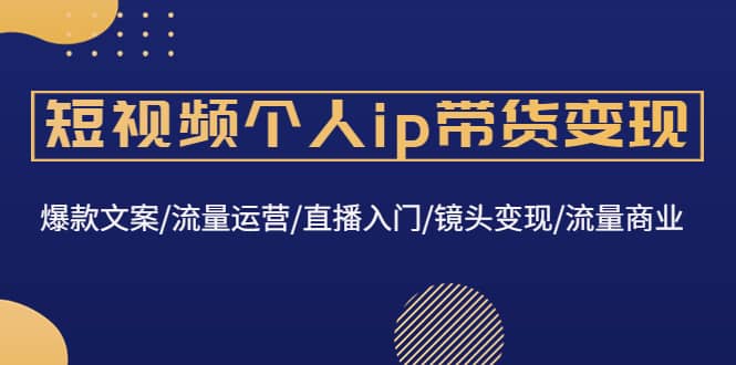 短视频个人ip带货变现：爆款文案/流量运营/直播入门/镜头变现/流量商业-飞秋社