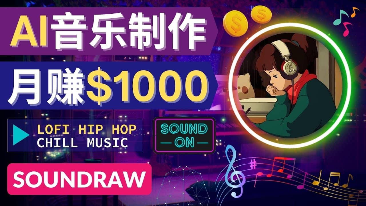 无需任何音乐基础： 使用AI软件制作Lofi Hip Hop Chill Music 月赚1000美元-飞秋社