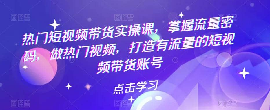 热门短视频带货实战 掌握流量密码 做热门视频 打造有流量的短视频带货账号-飞秋社