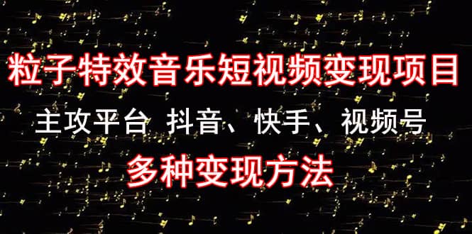 《粒子特效音乐短视频变现项目》主攻平台 抖音、快手、视频号 多种变现方法-飞秋社