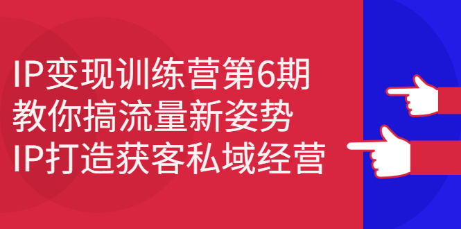 IP变现训练营第6期：教你搞流量新姿势，IP打造获客私域经营-飞秋社