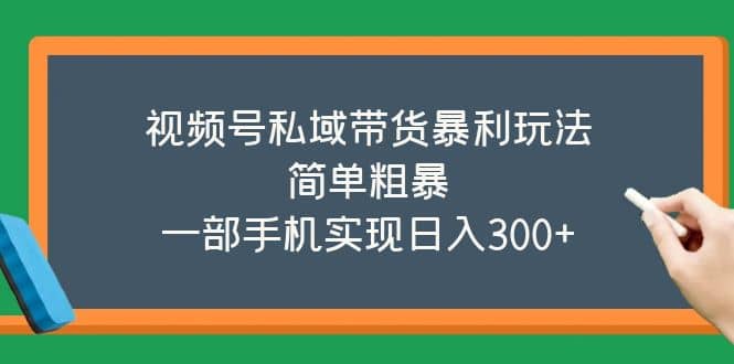 视频号私域带货暴利玩法，简单粗暴-飞秋社