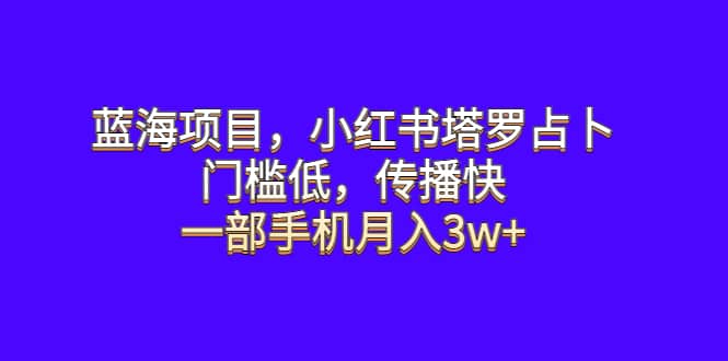 蓝海项目，小红书塔罗占卜，门槛低，传播快，一部手机月入3w+-飞秋社