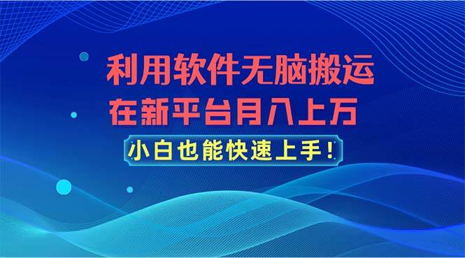 利用软件无脑搬运，在新平台月入上万，小白也能快速上手-飞秋社